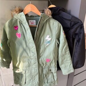 2 x The Children's Place Green Kids Jacket with Patches